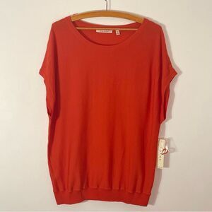 Cyrus Wide Sleeve Orange Elastic Waist Top Size M NWT